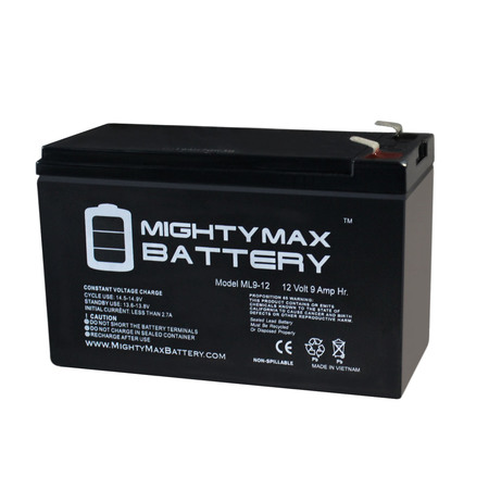 MIGHTY MAX BATTERY 12V 9Ah SLA AGM Battery Replaces All-O-Matic SL-90-DC Slide Gate ML9-12102500